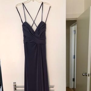 Amsale Jersey Bridesmaid Dress in Grey (long)